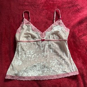 victorious secret vintage lace velvet tank top